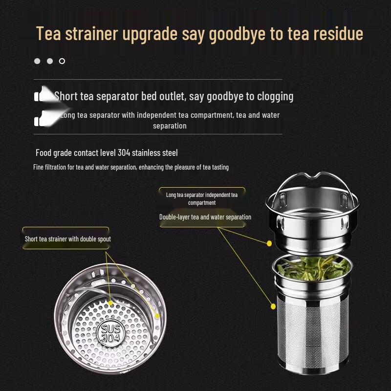 Xinke 350ML Double-Layer Glass Tea Infuser with Smart Temp Display