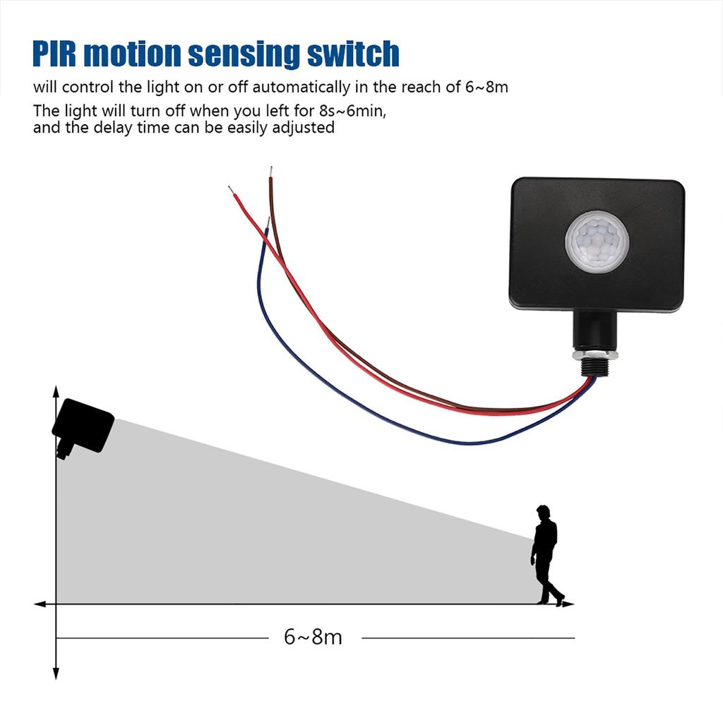 90 250V PIR Body Motion Infrared Sensor Light Bulb Switch Automatic On Off for Home Garden Lamp