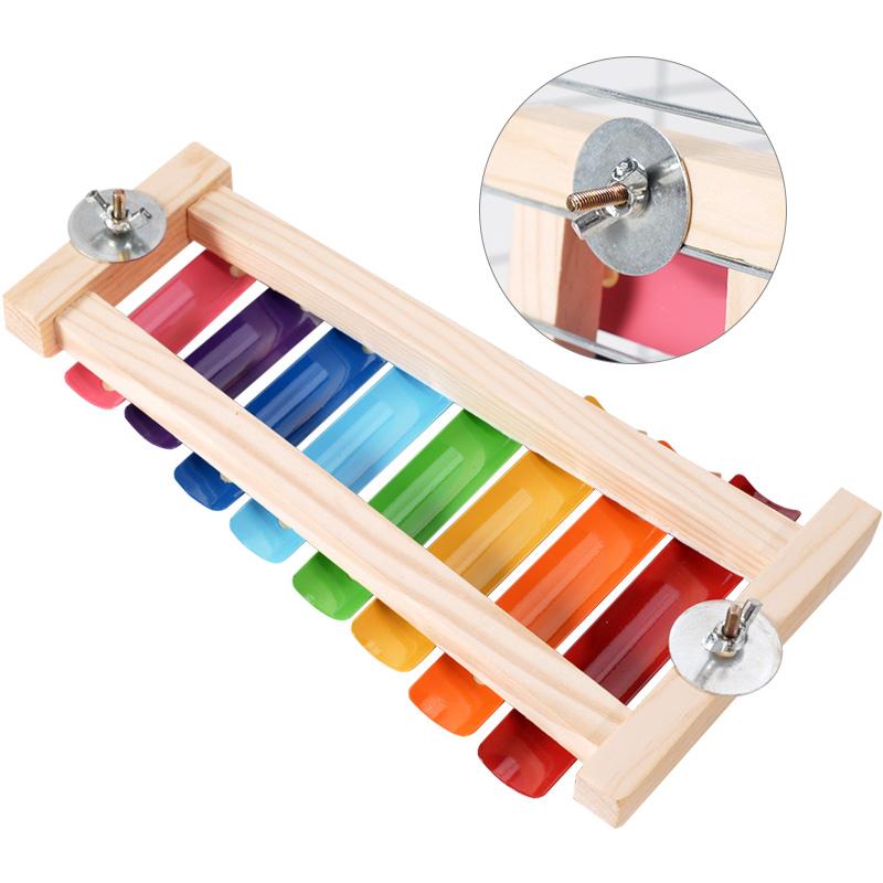 Bird Pets Parrots Toys Parrot Rooster Pecking Xylophone Toy Decor With Sounds Bird Cage Accessories
