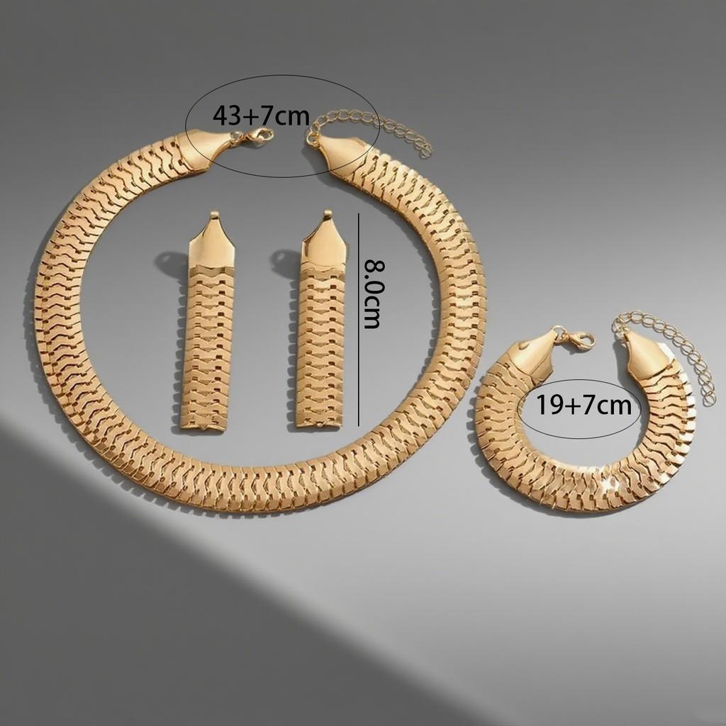 Klasický styl náhrdelník, náramek, náušnice, kombinace šperkového setu, vhodné pro každodenní ležérní všestranné dámské doplňky