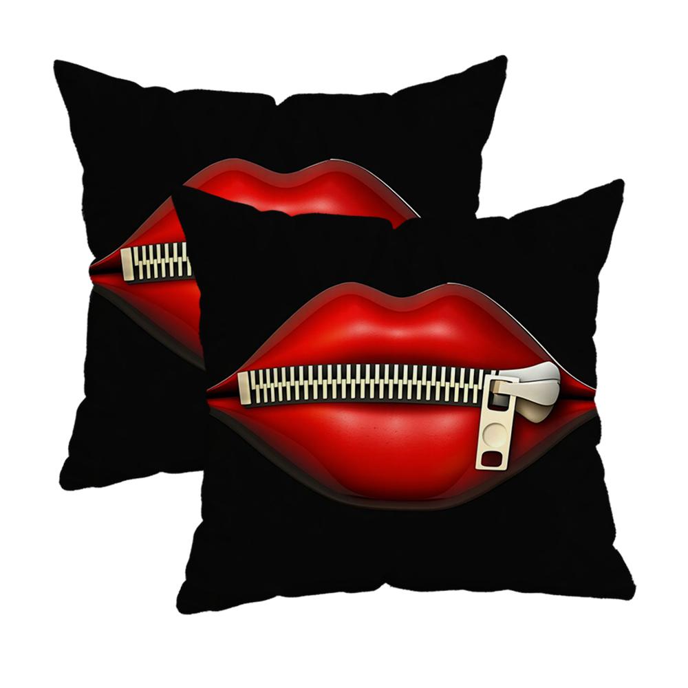 Cherry Leopard-Printed Pillowcasezipper Design, Decorative Pillowcase, 45X45 Cm Pillowcase