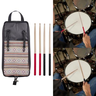 Drum Stick Case Hanging Bag Portable Drumstick Storage Bag Large Capacity Mallet Bag with 5A Drum Sticks Easy To Carry