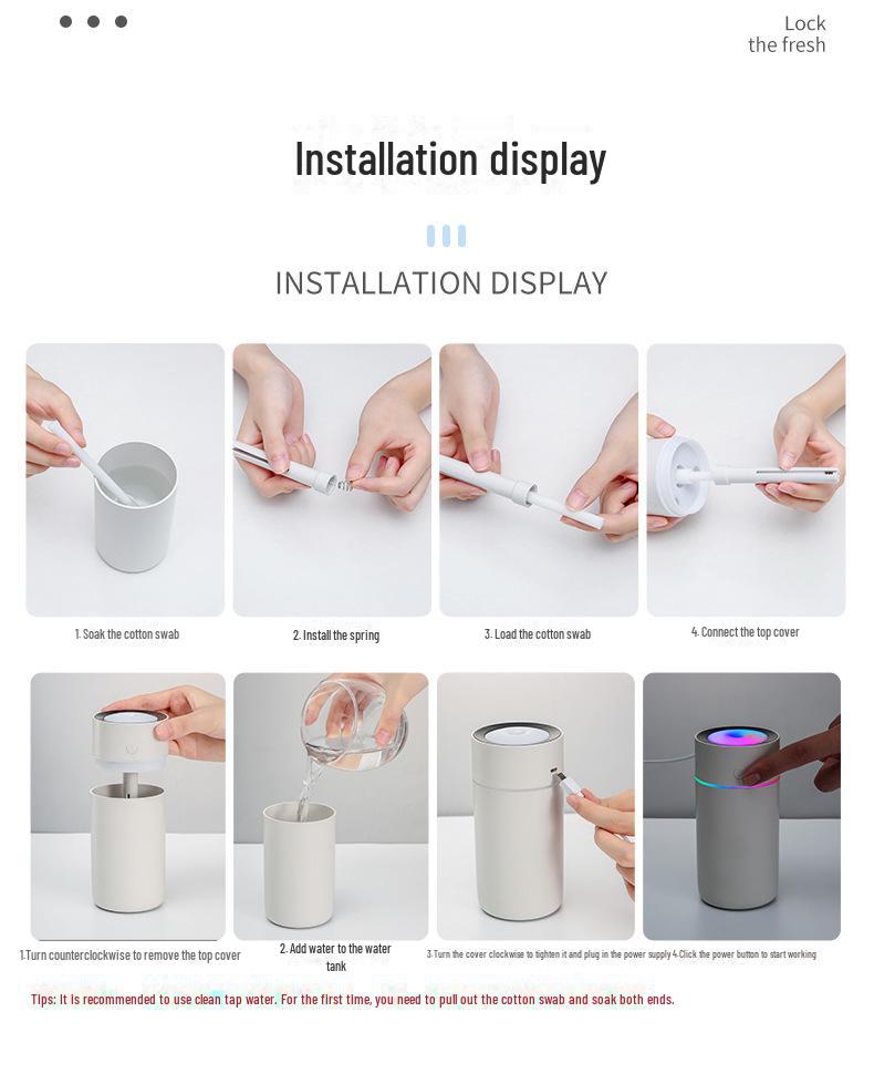 Colorful USB Mini Cup Humidifier & Air Purifier for Cars