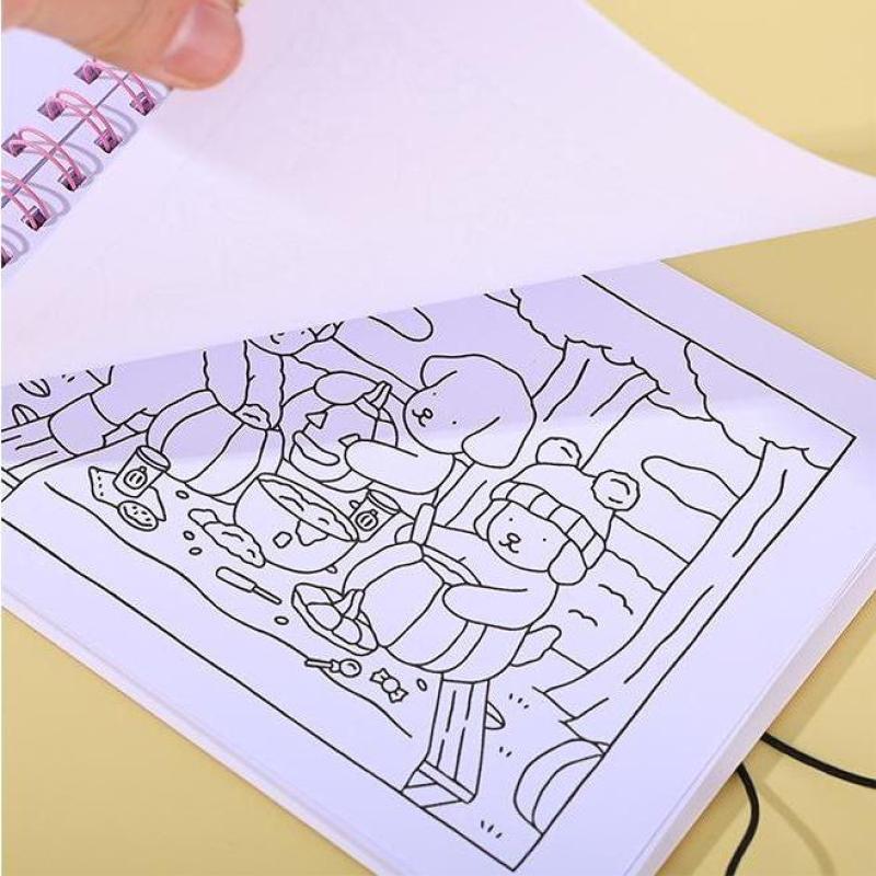 1/4Pcs Creative Interesting Decompression Coloring Book Kids Animal Theme Graffiti Painting Book Bobbie Goods Coloring Book