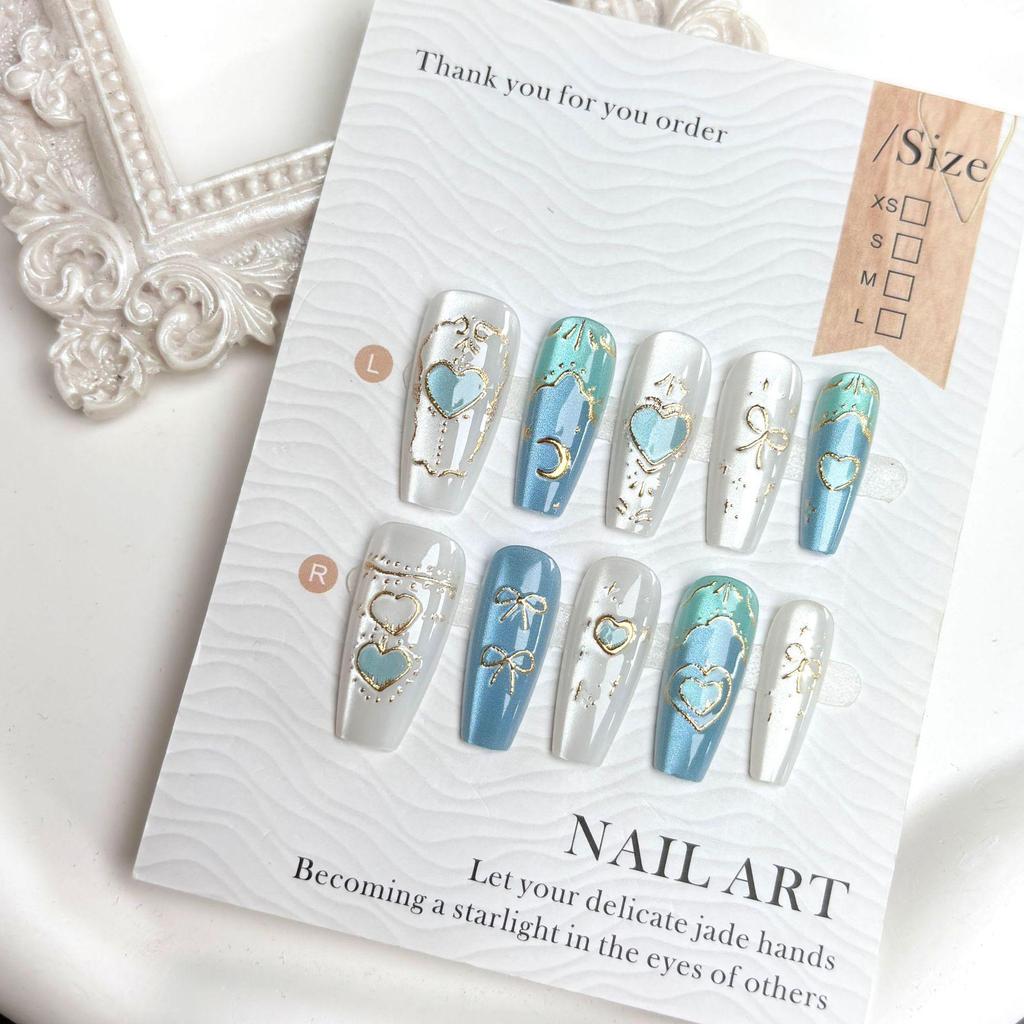Baroque Cat Eye Press-On Nails - Retro, Luxurious & Elegant Design