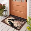 Dark Academia Raven Themed Rug,Anti-Slip Mat with Vintage Cherry Blossom Design for Living Room Bedroom,Gothic Decorative Carpet
