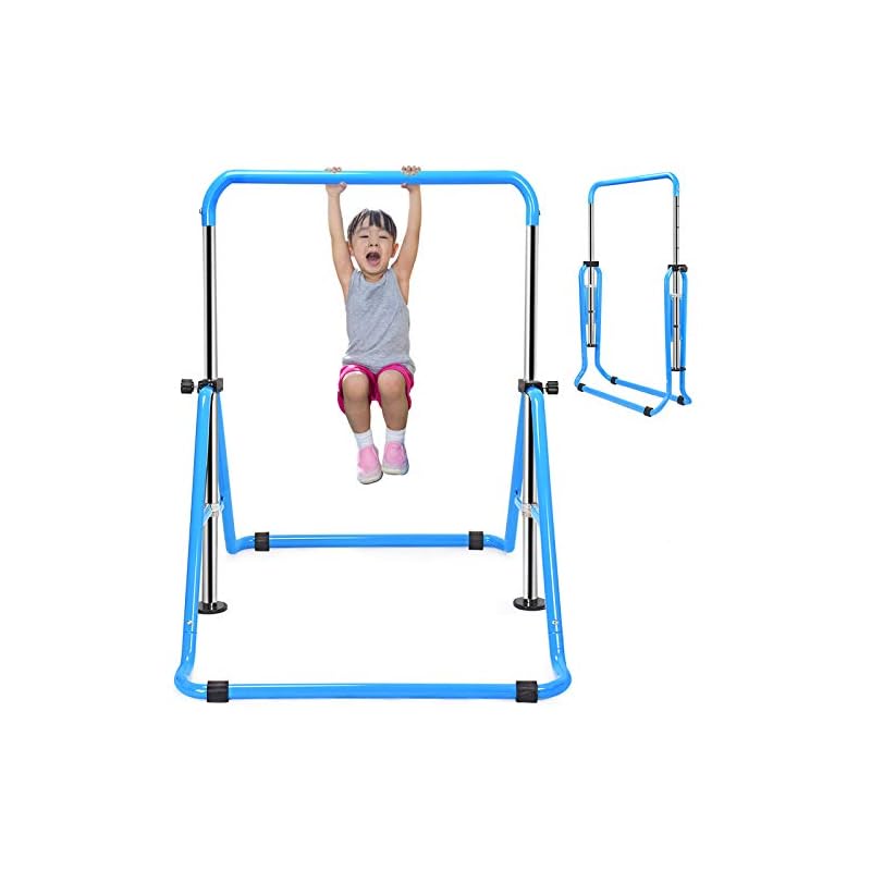 Multifunctional Folding Horizontal Bar with 4 Adjustable Heights, 100kg Weight Capacity, for Indoor and Outdoor Use, Easy Assembly, Stainless Steel