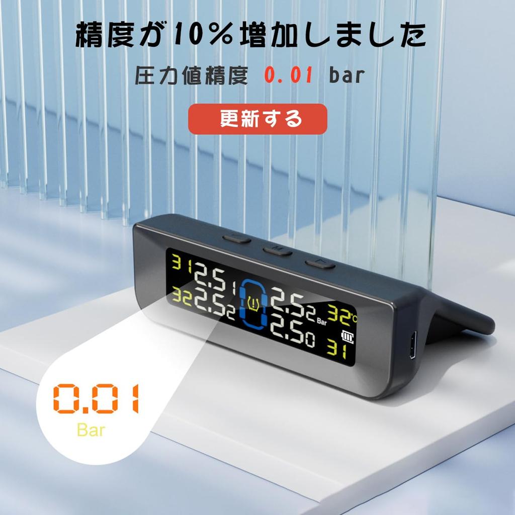 Tigwiss Tire Pressure Monitor, TPMS Air Pressure Sensor, Vibration Sensor, Tire Pressure Temperature Measurement,