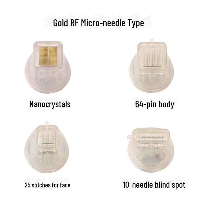 Gold Microcrystal RF Instrument for Acne Removal & Skin Rejuvenation with Microneedle Consumables - 64, 25, 10 Square Crystals
