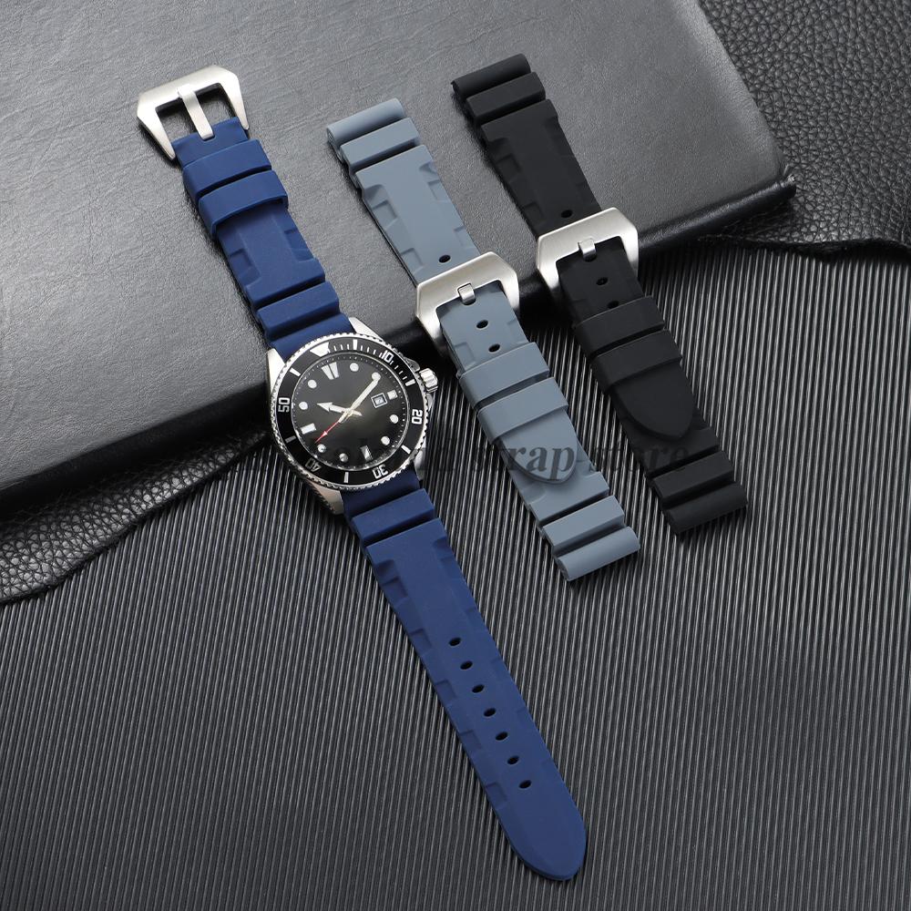 22mm 24mm 26mm For Panerai Silicone Strap for SUBMERSIBLE PAM441/351/111 Rubber Waterproof Watchband Bracelet Soft Sport Bands 3