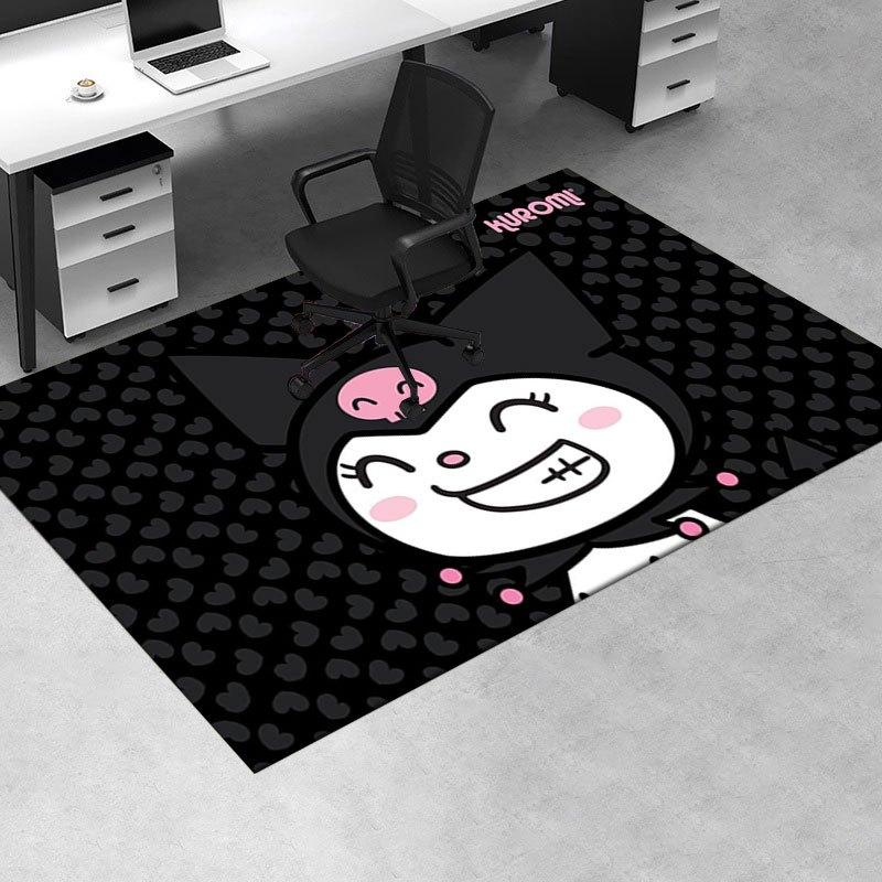 1pc Sanrio Kuromi Mermaid Printed Office Carpet Rectangle Rug Under The Table,Perfect Room Decor for Living Room, Bedroom, Kitchen, Non-slip Floor Mat