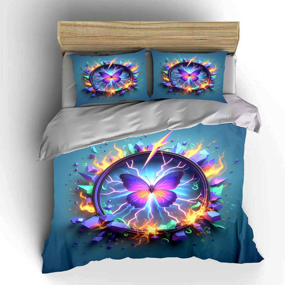 Electric butterfly explosion fantasy. Bedding sets Duvet covers Pillowcases(1* Duvet Cover 2* Pillowcases without duvet insert)