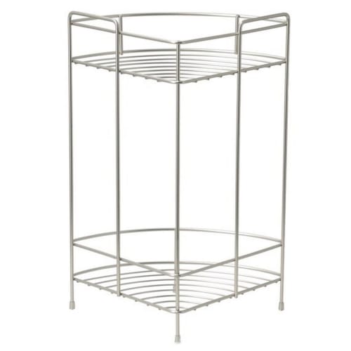 NITORI (NITORI) Wire Bath Rack, Corner, 2 Tiers, FB3002, Silver, 19.5cm Wide X 19.5cm Deep X 36.5cm High, Product Code: 8512186