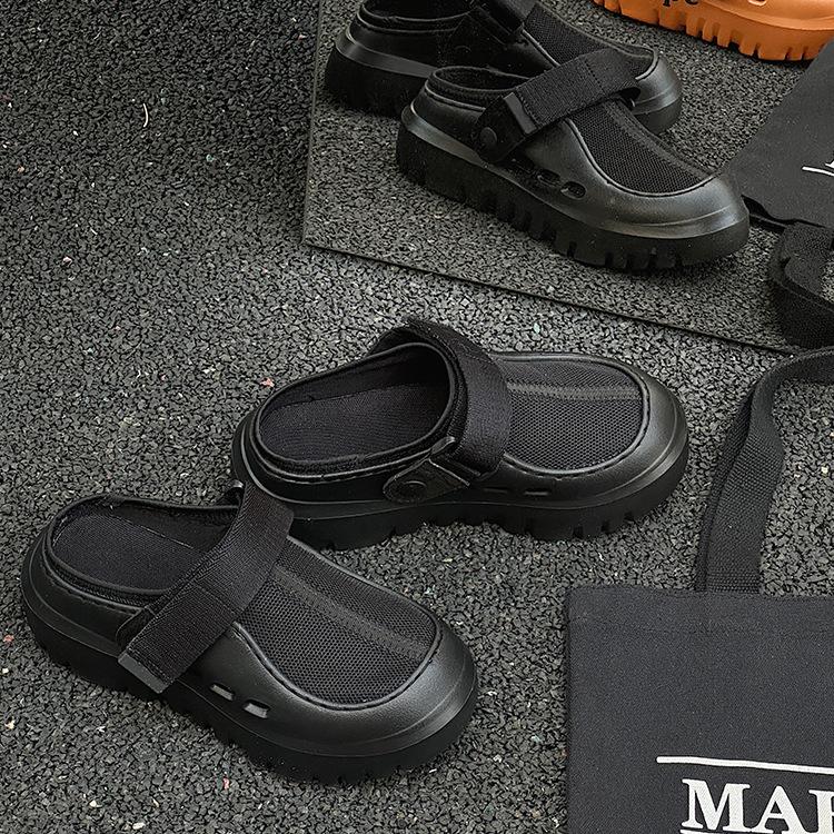 Thick-soled Heightening Hole Shoes Women's New Outer Wear Beach Shoes Women's Shoes Breathable and Lightweight Velcro Sandals