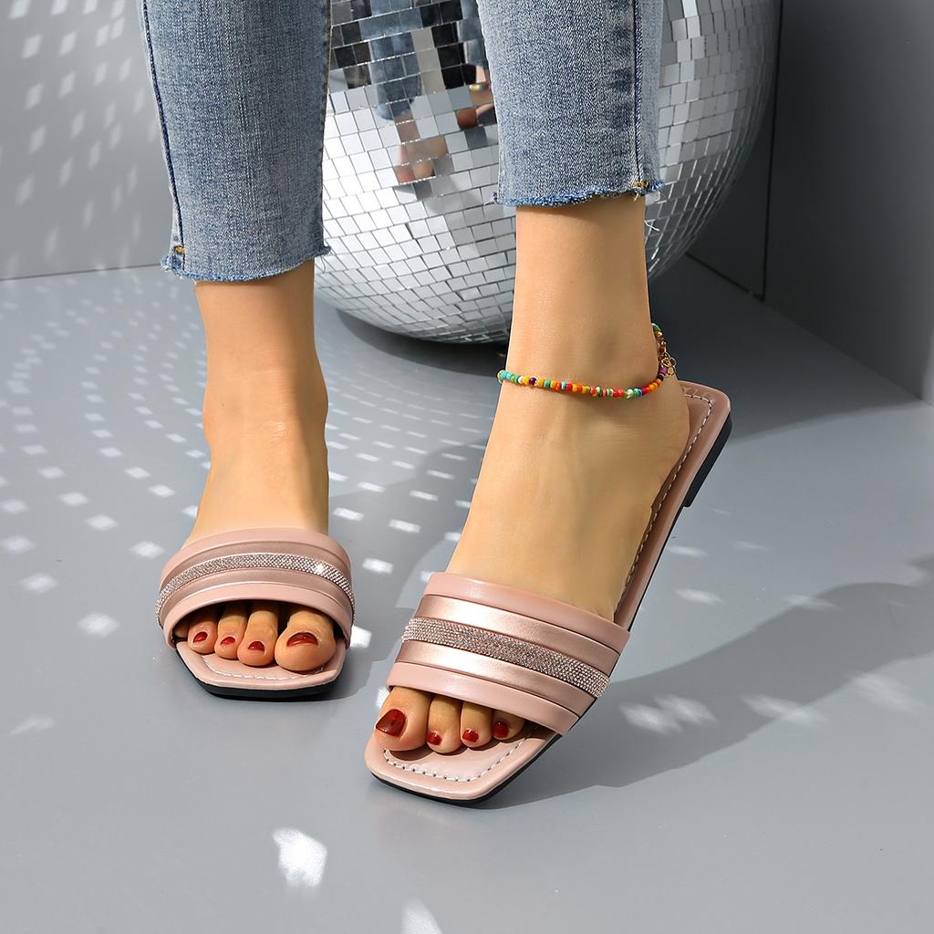 Foreign trade flat-bottomed casual slippers women's summer 2025 new models with soft bottom fashion outer wear sandals women