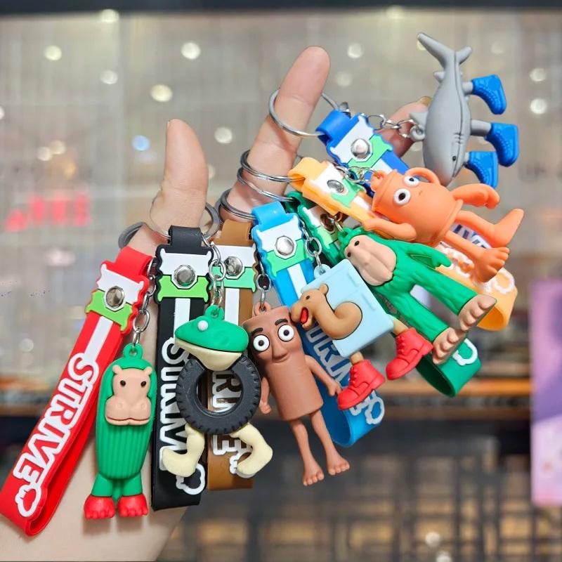 Tralalero Tralala Keychains Tungtung Sahur Brainrot Anime Action Figures Key Ring Bags Car Keys Pendant Kids Classic Toys Gift