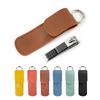 Silver Ring Leather Pocket Portable Nail Clipper