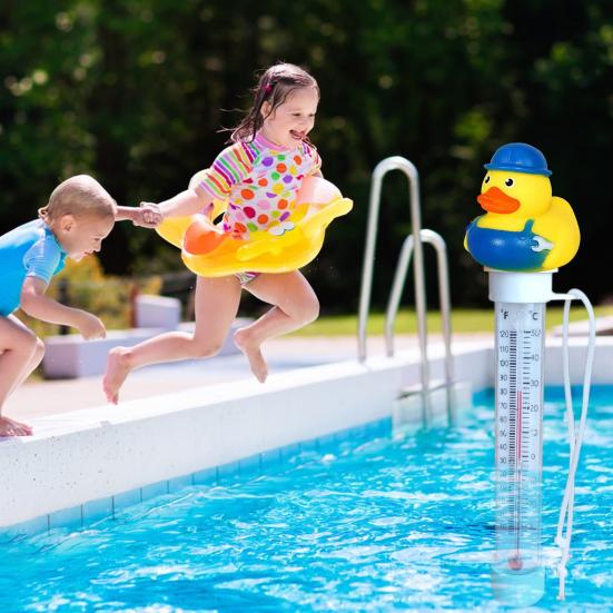 Floating Pool Thermometer Easy To Read Duck Design Water Thermometer for Outdoor Indoor Swimming Pools Spas Hot Tubs Aquariums