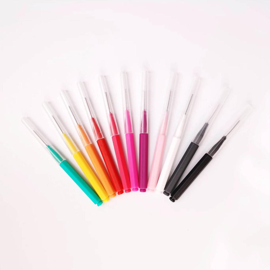 10-teilige bunte Interdentalbürsten für die kieferorthopädische Zahnreinigung und -pflege