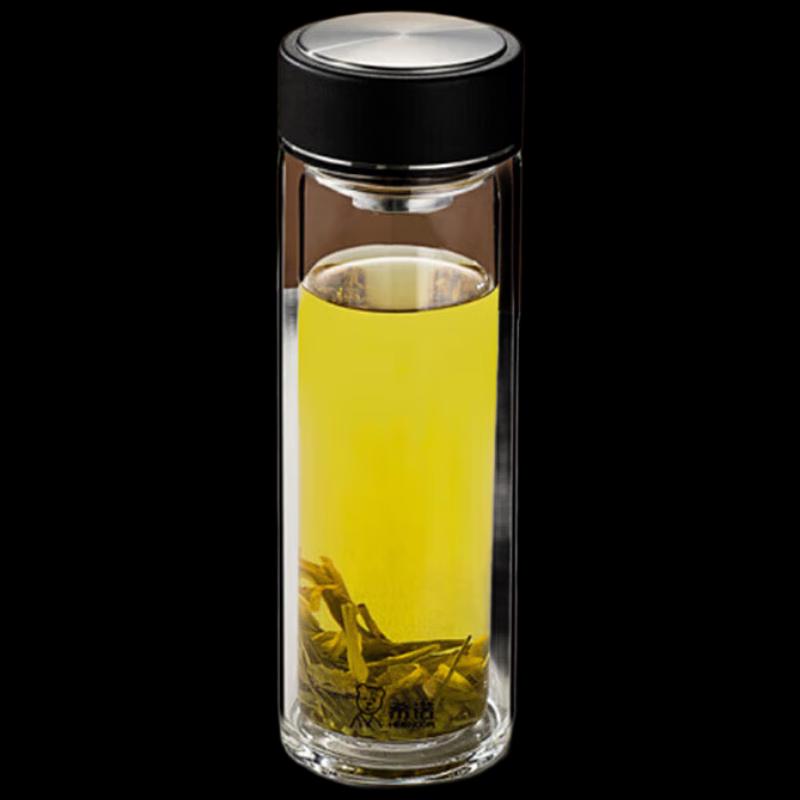 HEENOOR Double Wall Insulated Portable Glass Cup