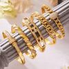 18K Gold-Plated Geometric Zirconia Bracelet with Stainless Steel Buckle
