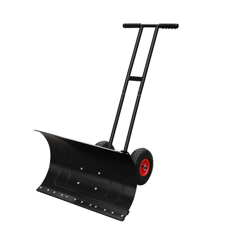 Heavy-Duty Dual-Handle Wheeled Snow Pusher