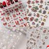 5D Christmas Snowman Bear Laser Nail Art Stickers - Festive Tree Design