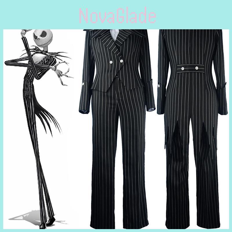 Before Nightmare The Christmas Jack Skellington Stripe Halloween Cosplay Kostüm