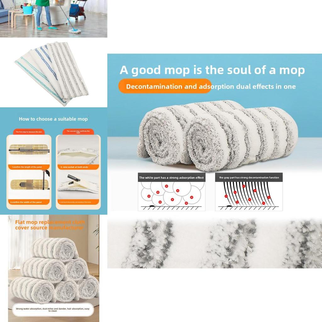 Reusable Microfiber Mop Head With Absorbent Fabric For Home And Office Floors