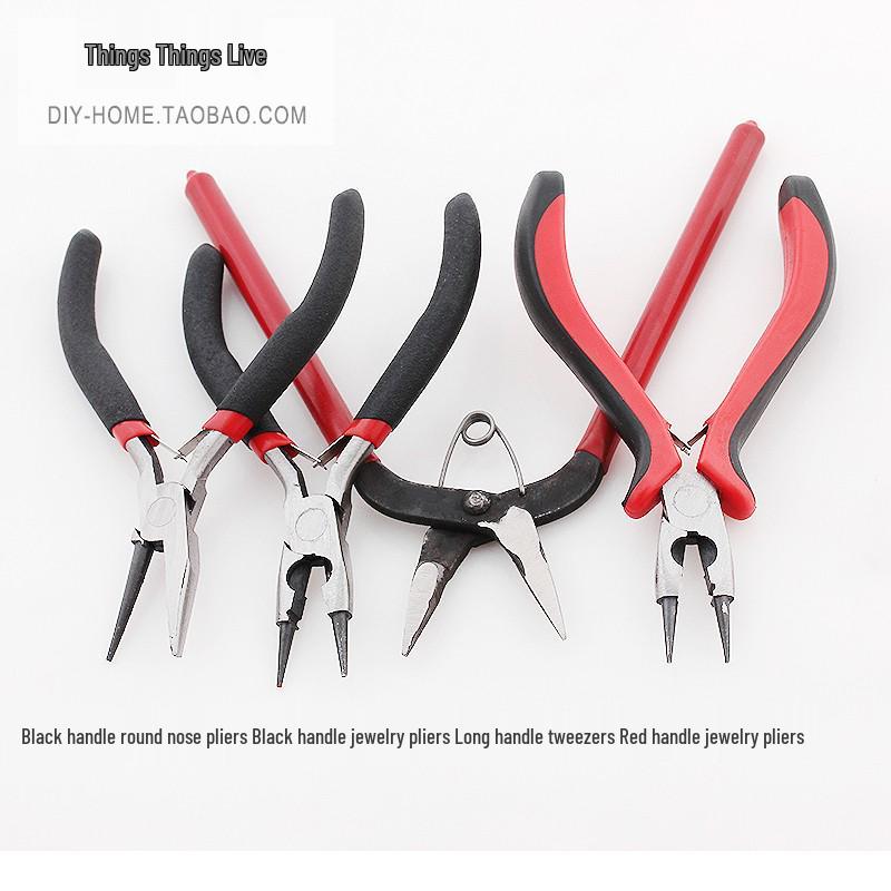 DIY Jewelry Making Tool Set: Chain Cutters, Needle Bending Pliers, Round Nose, Pointed Nose, Angled Nose, Cutting, and Hand Pliers.