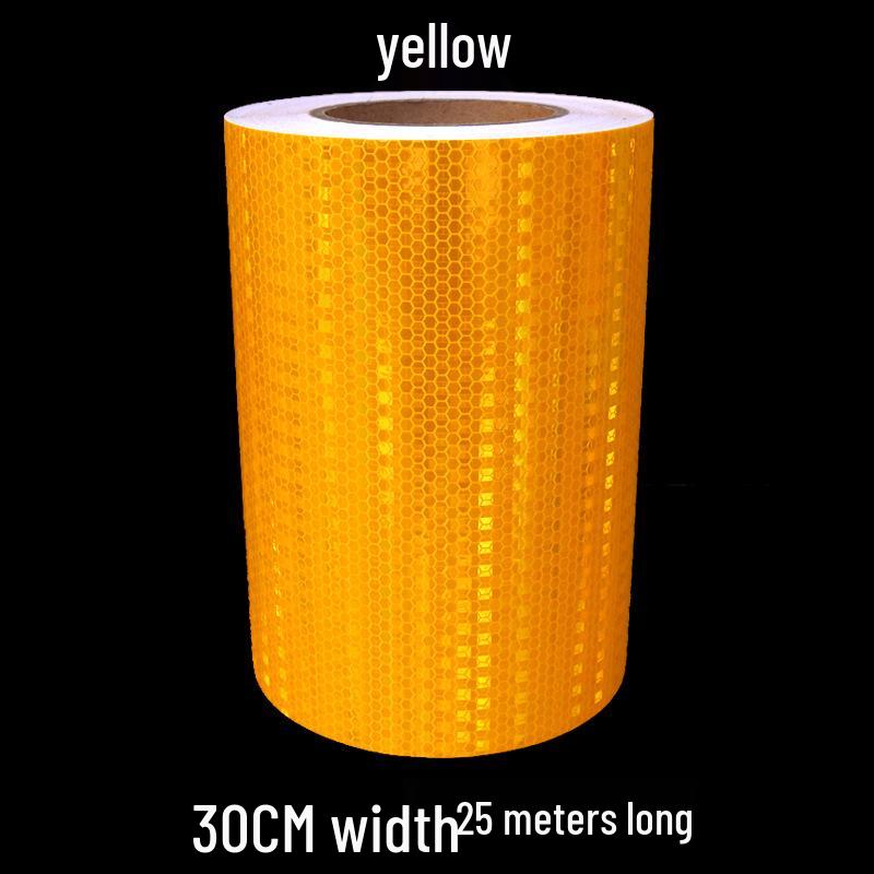 5cm Black Yellow Reflective Honeycomb Arrow Warning Tape Car Sticker