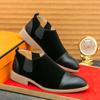 Fashion Spring Luxury Brand Pointed Suede Loafers Classic Business Casual Leather Shoes High-quality Party Wedding Chelsea Men's Shoes