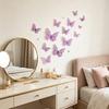 12 Pcs 3D Butterfly Wall Decals 3 Sizes Butterflies Wall Stickers Removable DIY Hollow Metallic Butterfly Decals for Kids Bedroom Nursery Birthday