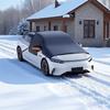 Heavy Duty Car Windshield Cover Snow Frost Sun Protection Oxford Fabric With Reflective Stripes Universal Fit
