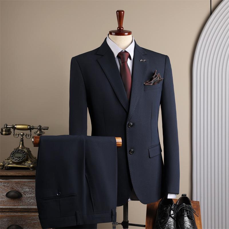 Men's Slim Fit British-Style Formal Suit - Korean Trendy Business Attire