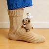3D Knitted Cute Animal Floor Socks Handmade Crocheted Warm Sloth Panda Novelty Gifts for Kids Essential