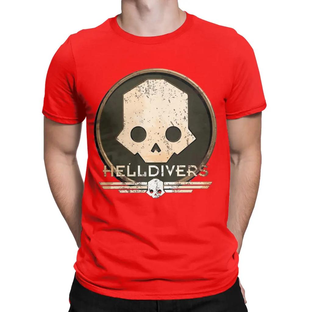 Helldivers Scifi Video Game Men T Shirt Hipster Tees Short Sleeve Crewneck T-Shirt Pure Cotton 4XL  Clothing