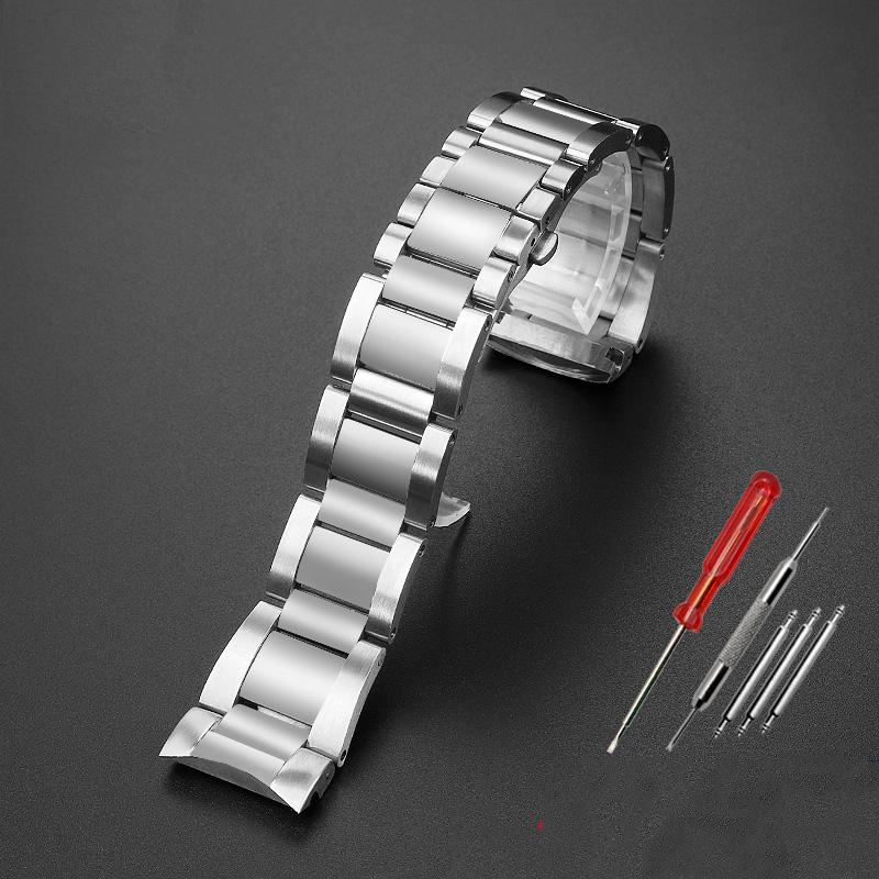 

23mm High Quality Stainless Steel Watchbands Fashion men Watch Strap Band for fit Cartier W7100037/W7100041 Accessories 23mm серебряный