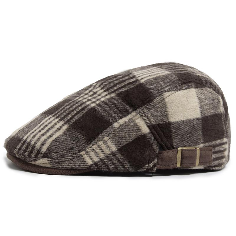 

Модные хлопковые береты в клетку для мужчин, винтажная кепка газетчика, осенний повседневный берет, женский, зимняя теплая мужская плоская кепка унисекс One Size хаки