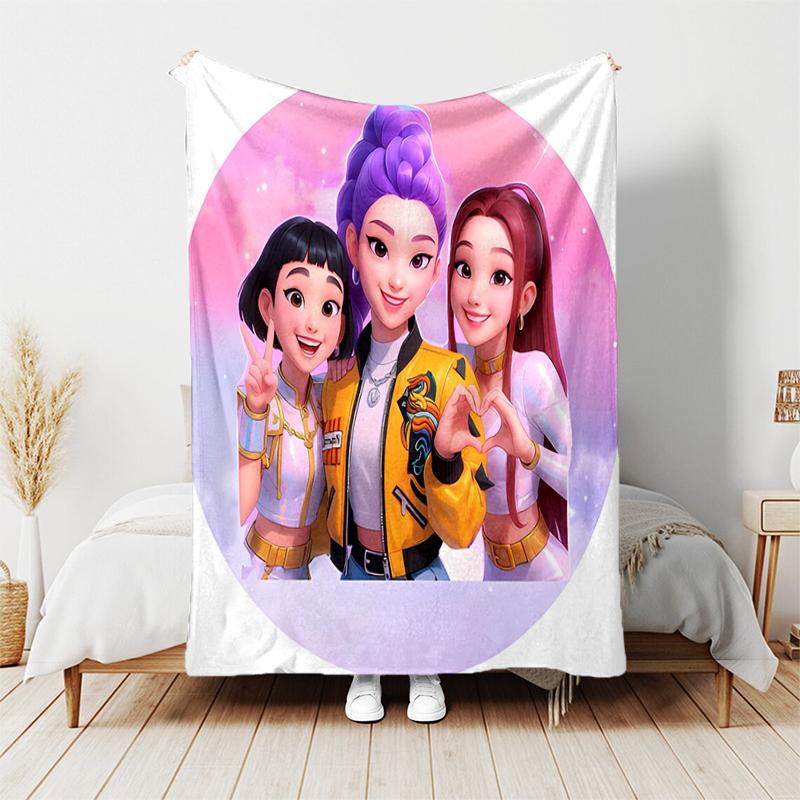1pc Blanket Kpop Hunter7 Print Design, Lightweight Blanket for Sofa, Bed- Soft &Warm, Gift for All Seasons like Christmas, Halloween