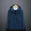 Spring & Autumn Outdoor Windbreaker, Detachable Hood, Solid Color Jacket for Men & Women
