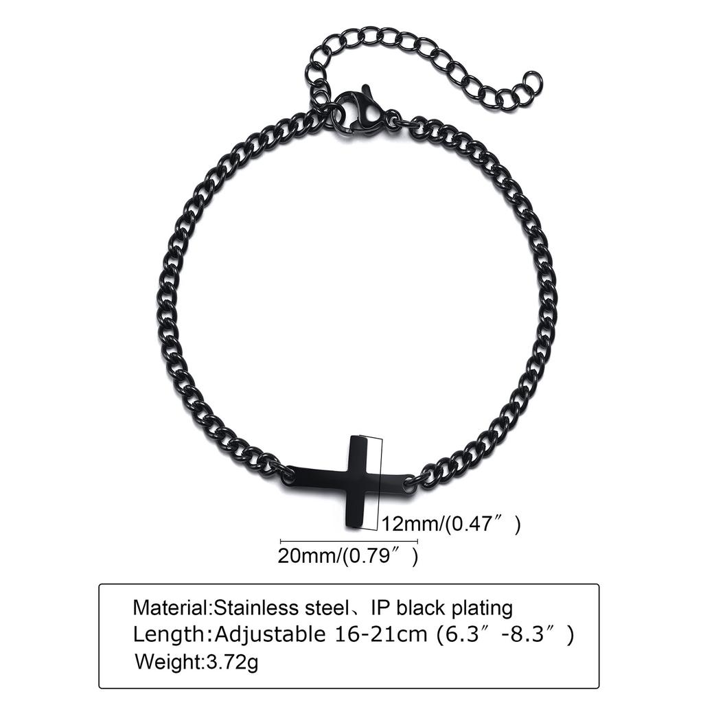 Stainless Steel Cross Religious Christian Bracelet Wristband Jewelry,Waterproof Never Fade Jewelry Gifts for Him