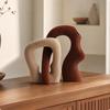 2 Pièces Vase en Céramique avec Boucle Ouverte Sculpturale pour Cheminée, Entrée