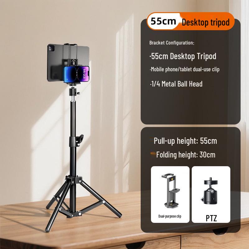 Floor Tripod Stand for Mobile Phone, Tablet, and Live Streaming