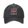 Fashion Our Flock Rocks Flamingo Baseball Caps Unisex Women Distressed Cotton Sun Cap Outdoor All Seasons Travel Gift Caps Hat