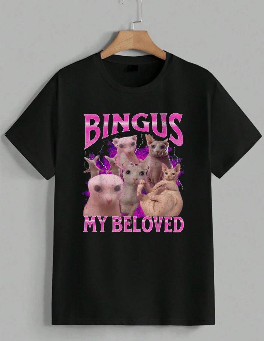 Bingus My Beloved Funny Sphinx Cat Meme Graphic Tee Retro T-Shirt Unisex S