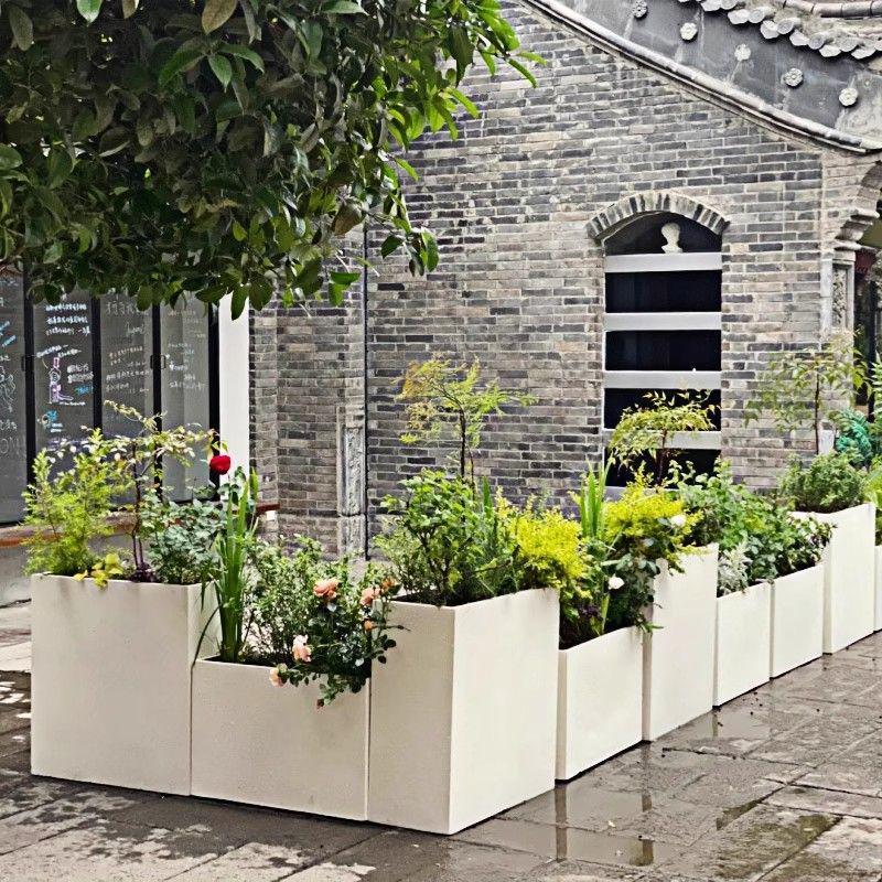 

Wrought Iron & Stainless Steel Outdoor Flower Box Divider Fence for Courtyards and Commercial Spaces Style 2 - Custom