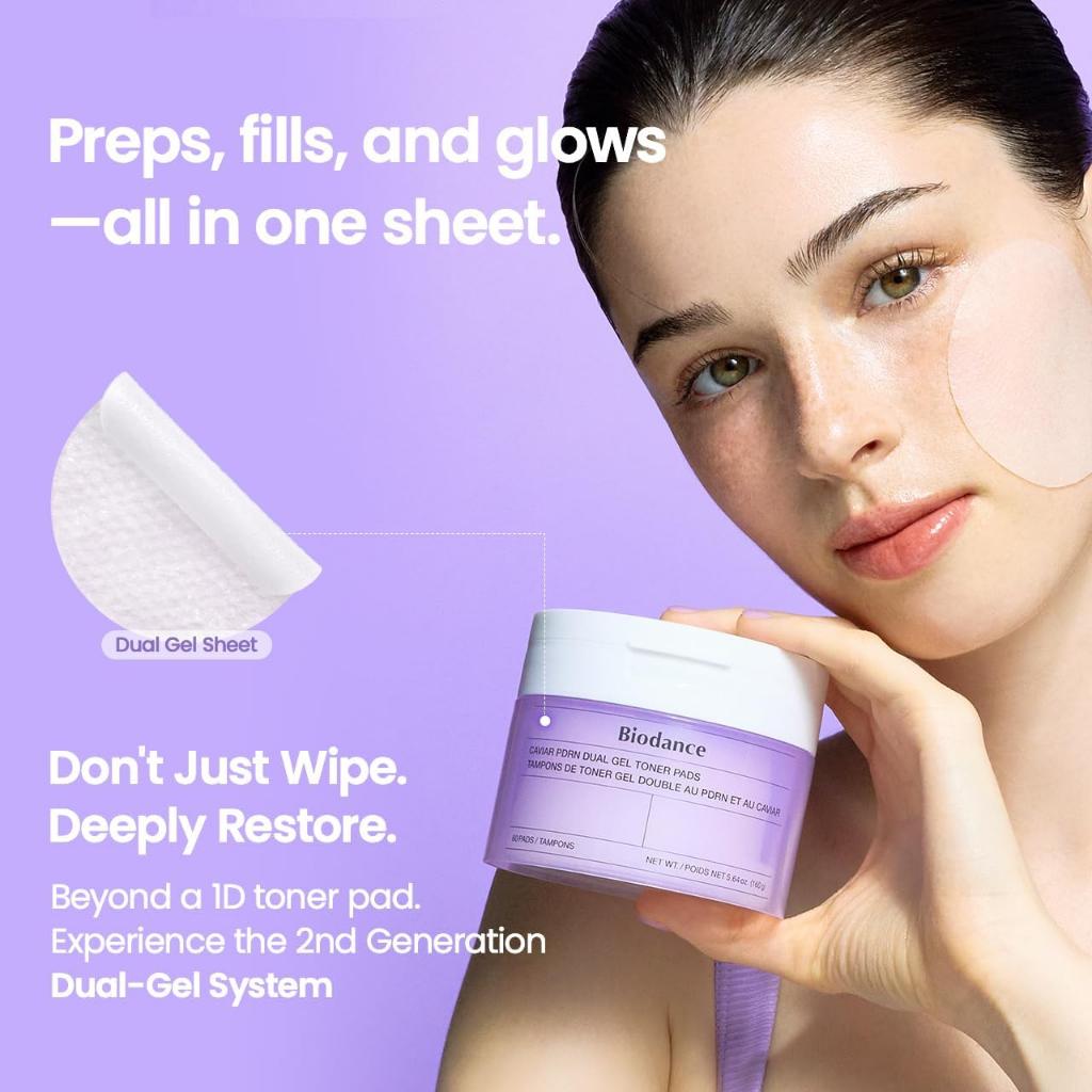 [BIODANCE] Caviar PDRN Dual Gel Toner Pads 60 Pads
