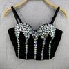 Acrylic Crystal Strapless Tank Top Handmade Performance Costume Women's Camis & Tank Tops