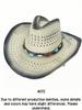 Womens Straw Western Hat With Beaded Band, Bohemian Beach Sun Hat For Summer Vacation